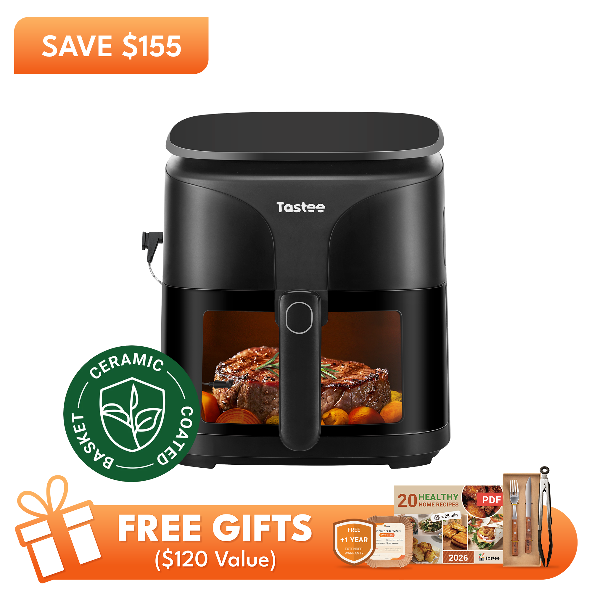 Tastee Sensor Magic Smart Air Fryer (Ceramic Coated Basket)