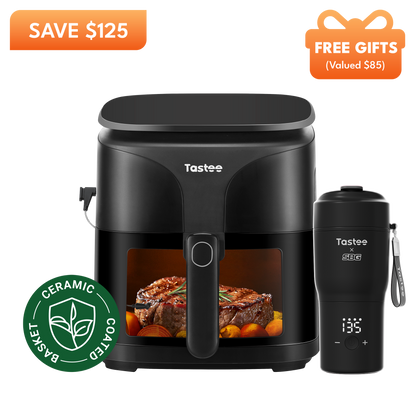 Tastee Sensor Magic Smart Air Fryer (Ceramic Coated Basket) + Travel Coffee Mug (Tastee x SBG)
