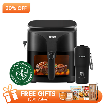 Tastee Sensor Magic Smart Air Fryer (Ceramic Coated) + Travel Coffee Mug (SBG Edition)