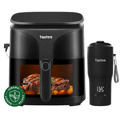 Tastee Sensor Magic Smart Air Fryer (Ceramic Coated) + Travel Coffee Mug