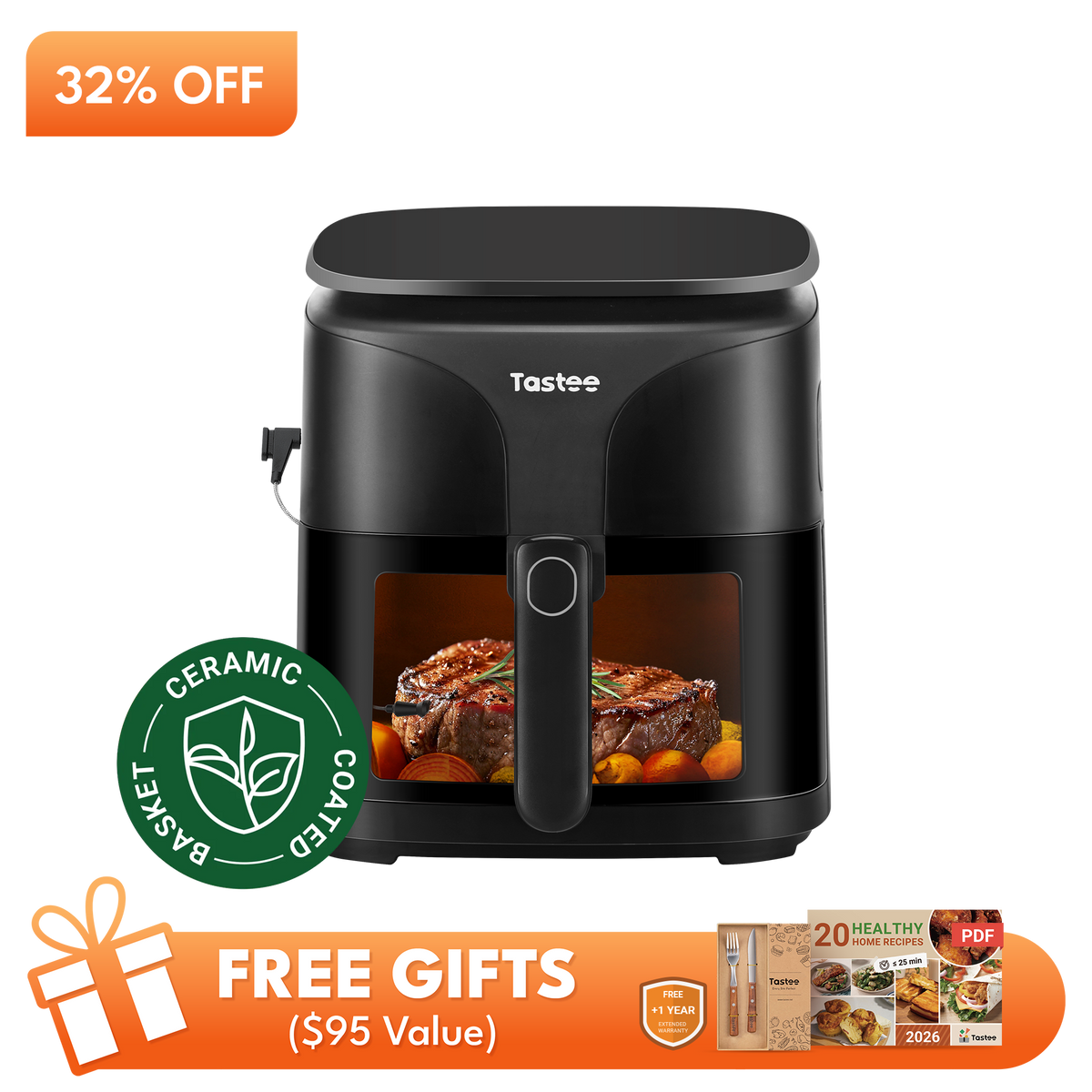 Tastee Sensor Magic Smart Air Fryer (Ceramic Coated Basket)