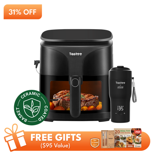 Tastee Sensor Magic Smart Air Fryer (Ceramic Coated Basket) + Travel Coffee Mug (Tastee x SBG)